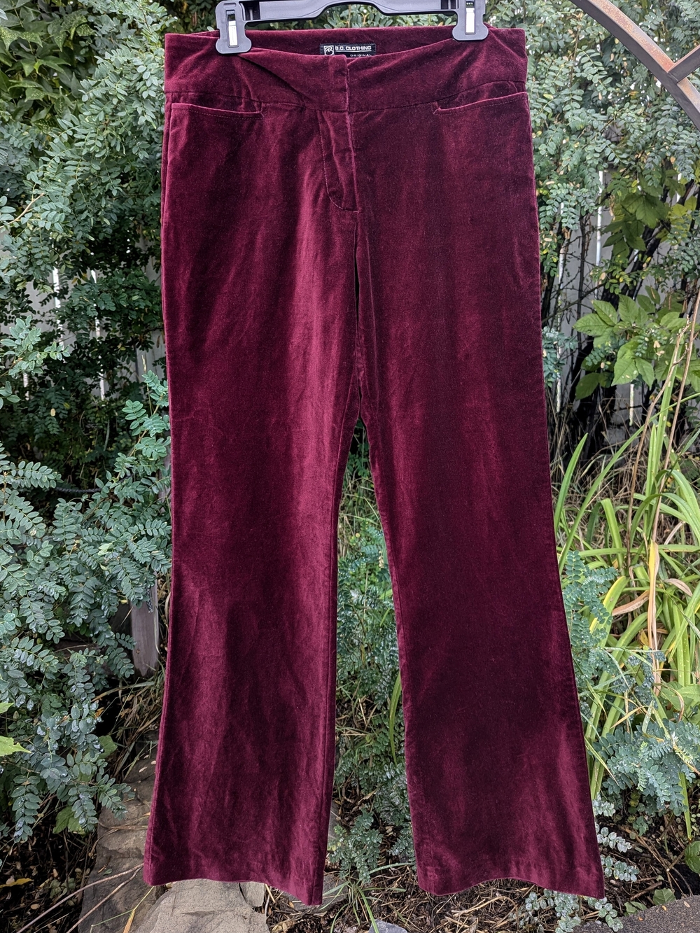 Vintage Velvet Pants Burgundy Straight Leg Whimsigoth Indie Sleaze - Picture 4 of 12